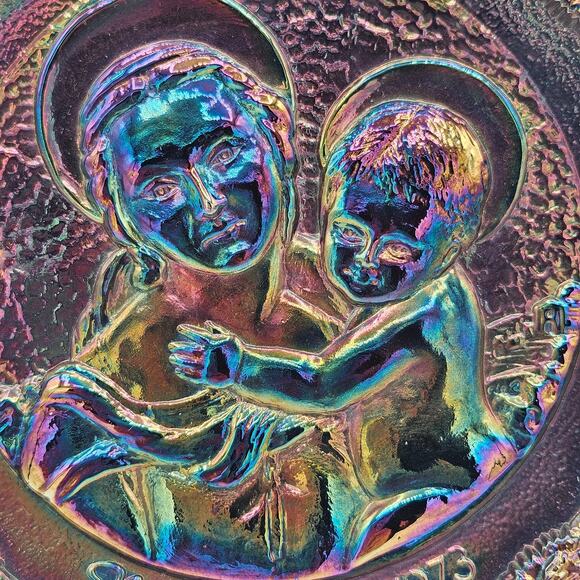 Vintage Fenton Carnival Glass Mother's Day Plate 1973 - Picture 4 of 8